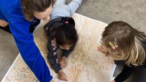 Exploring maps at Play B C Preschool