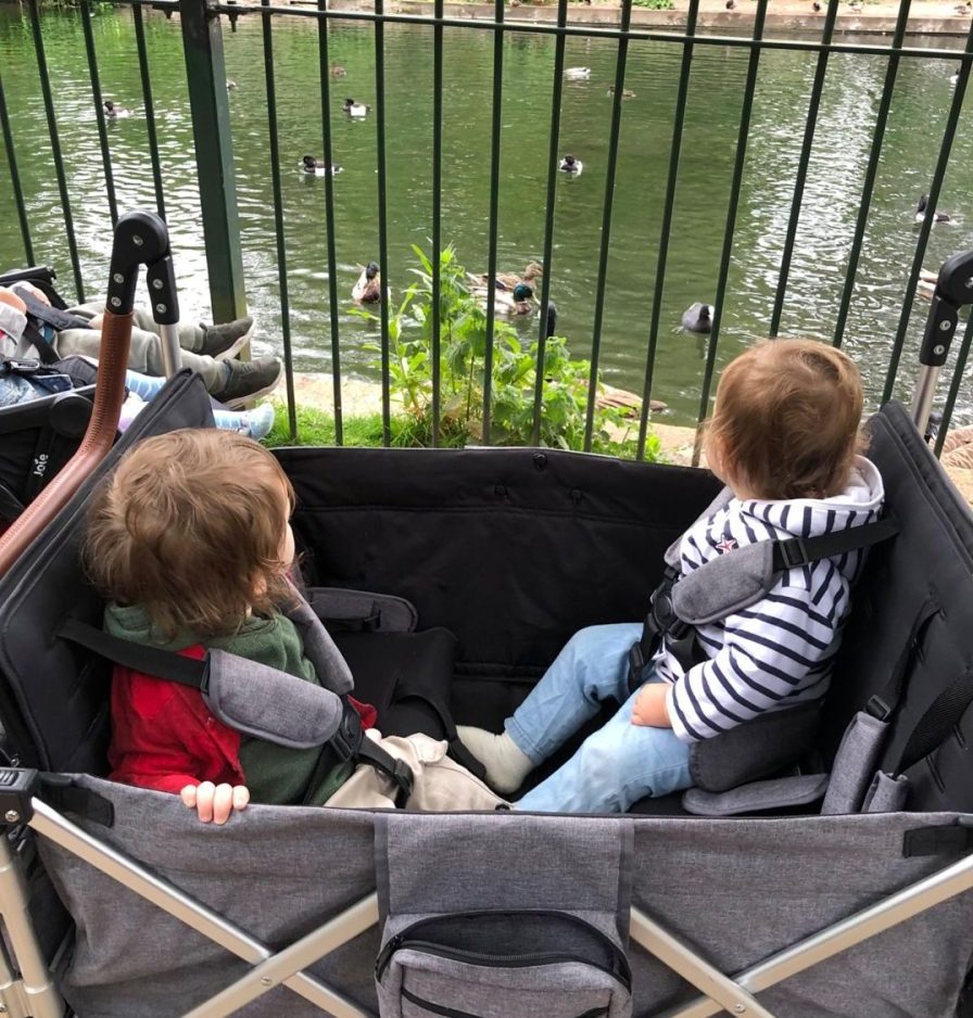 Children on a wagon trip to the park